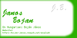 janos bojan business card